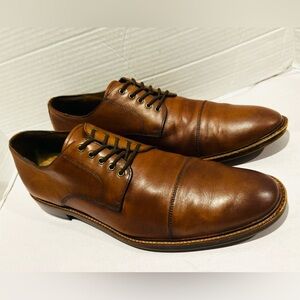 Blake McKay Men’s Brown Leather Dress Shoe preppy wedding guest prom sz 12
